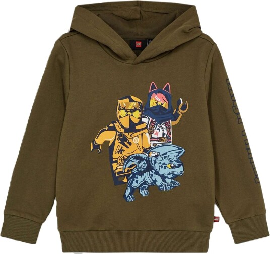 LEGO® Ninjago Hettegenser   LWScout   Dark Khaki   LEGO® Wear   6 år 116   Hettegenser   Grønn