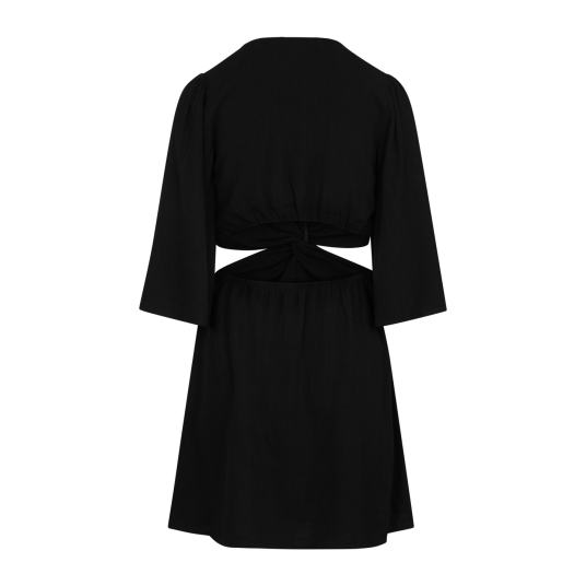 Ayla Dress Black S Cut-out slub dress Ayla Dress Black S Cut-out slub dress