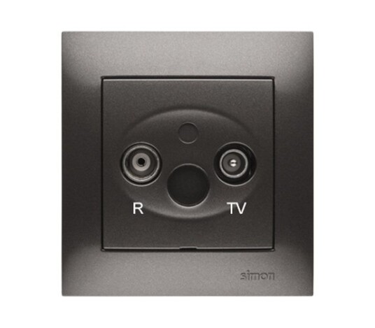 SIMON 54 Antennekontakt TV/RAD Serie 10db Grafitt