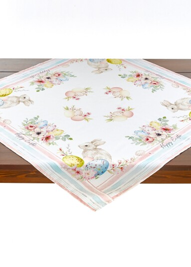 bonprix Duk med kaninprint hvit