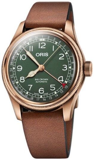 Oris Herreklokke 01 754 7741 3167 07 5 20 58BR Aviation Grønn/Lær