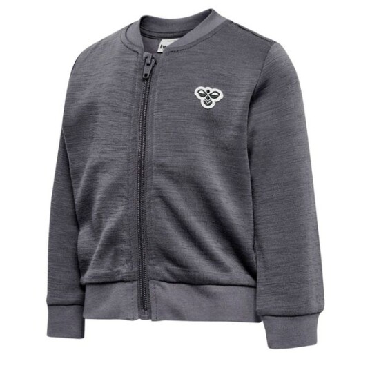 Hummel Dark Grey Melange Mini Ull Zip Jakke Bee 128