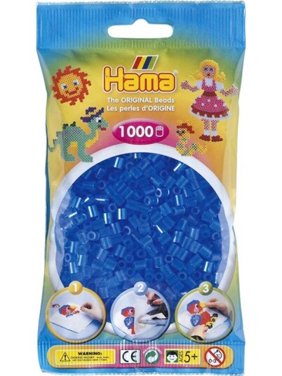 Hama Ironing beads-Transparent Blå (015) 1000pcs. Hama Ironing beads-Transparent Blå (015) 1000pcs.