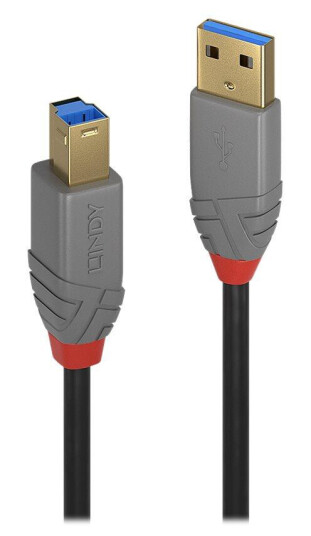 Lindy USB 3.2 Gen 1 A til B-kabel 0,5 m med gullbelagte kontakter Lindy USB 3.2 Gen 1 A til B-kabel 0,5 m med gullbelagte kontakter