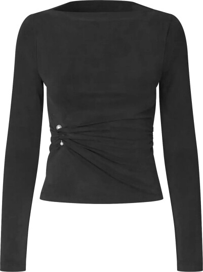 STINE GOYA 2554 Cupro Jersey Boatneck Draped Black L