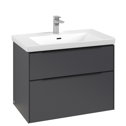 Villeroy & Boch Subway 3.0 Servantskap m/2 skuffer 772x576x478 mm Grafitt Matt Villeroy & Boch Subway 3.0 Servantskap m/2 skuffer 772x576x478 mm Grafitt Matt