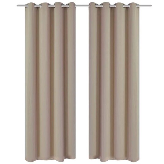 Vidaxl Rullegardiner Med Metallringer 2 Stk Kremhvit 135 X 245 Cm