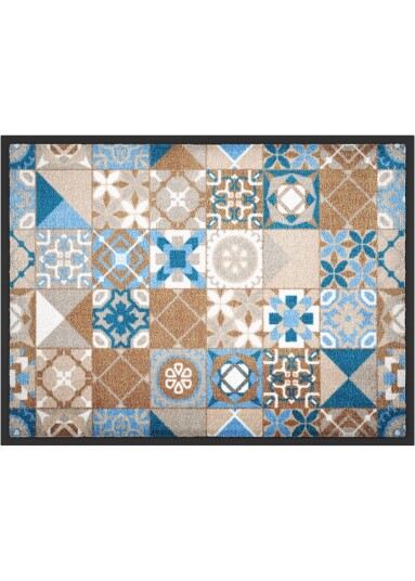 bonprix Gulvmatte i kakkel-look 1 (38/59 cm),2 (59/78 cm),3 (78/114 cm),4 (59/179 cm) blå