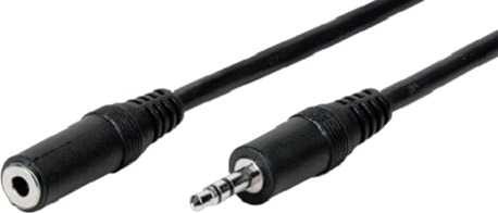 Tecline 2.5M 3.5Mm M/F 3.5Mm Hankjønn 3.5Mm Hunkjønn 2,5 M Sort