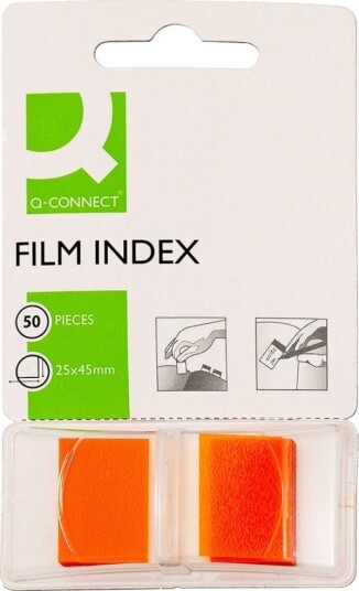 Q Connect Q Connect Indekseringsfaner Pp 25,4X43,7 Mm 50 Kort Oransje