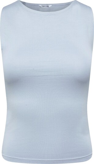 Organic Basics Everyday Boat Neck Top   CLOUDY BLUE   L