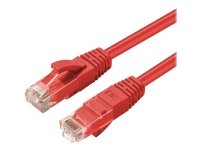 MicroConnect - Koblingskabel - RJ-45 (hann) til RJ-45 (hann) - 15 m - 5 mm - UTP - CAT 6a - halogenfri, innendørs, formstøpt, rund, uten hindringer - rød