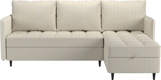 Vanlig sofa med enkeldivan uten sjeselong Loft24 Hjørnesofa 3 seters Loft24 Lindhus Hvit  