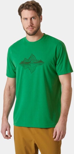Helly Hansen Menn Skog Recycled Graphic T skjorte Grønn Svart XL