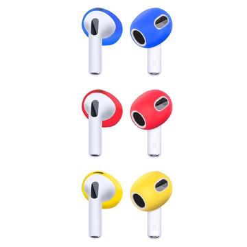 AirPods 3 Silikon Øreklokker   3 Par   Blå / Rød / Gul