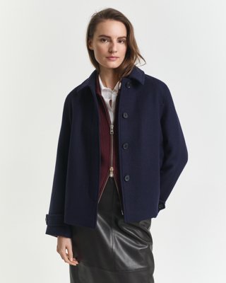 Gant Kort Bilfrakk I Ullblanding Evening Blue Xs Gant Kort Bilfrakk I Ullblanding Evening Blue Xs
