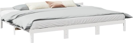 Familiesengeramme uten madrass hvit 270x200 cm heltre furu 8721158648402