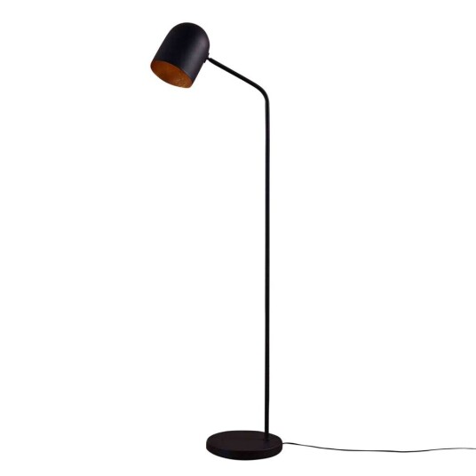 Lindby Gulvlampe Morik, 1 lyskilde, svart, innvendig gull Lindby Gulvlampe Morik, 1 lyskilde, svart, innvendig gull