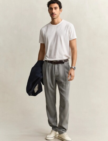 GANT Reg Lyocell Pants Grey 38