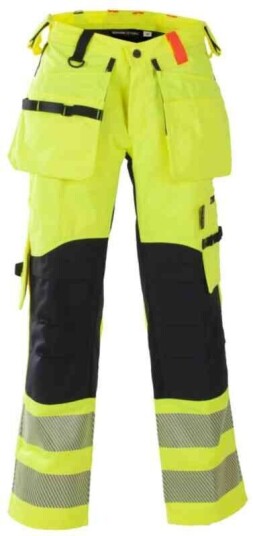 BS Gjøvik Håndverksbukse, HiVis kl.2 Dame, Str. C46, Gul/Sort