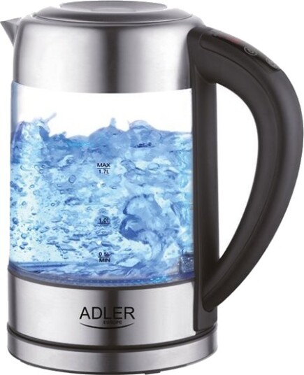 Adler 2200W Vannkoker 1,7L i Rustfritt Stål med Temperaturkontroll