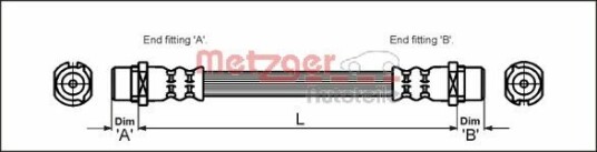 Bremseslange METZGER 4112824