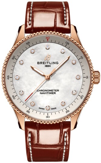 Breitling Dameklokke R77320E61A1P1 Navitimer 32 Hvit/Lær Ø32 mm