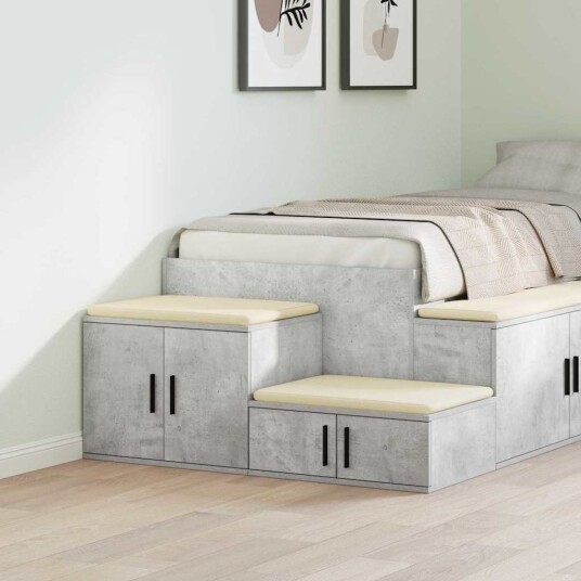  Oppbevaringsskap Betonggrå 127x41x40 cm Konstruert Tre