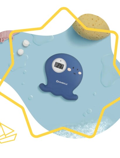 Badabulle Octopus Bath Thermometer Blue