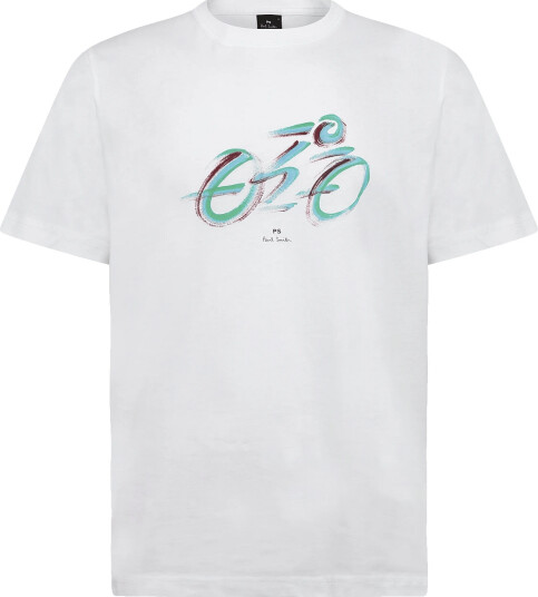 PS Paul Smith Mens Reg Fit T Shirt Cyclist White S