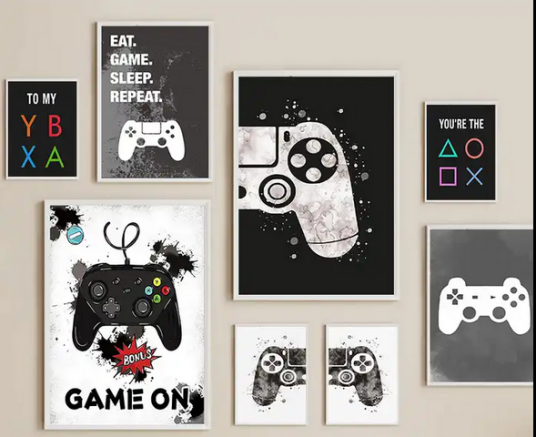 Plakater Spill – Joysticks / sett med 8 Plakater Spill – Joysticks / sett med 8