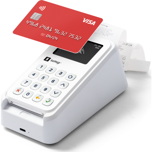 SumUp 3G Payment Kit Trådløs Betalingsterminal m. Kvitteringsskriver - Hvit