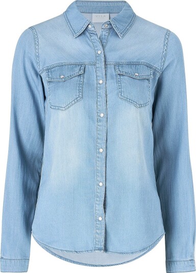 Vila - Skjorte viBista Denim Shirt - Blå