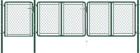 vidaXL Hageport stål 400x100 cm grønn