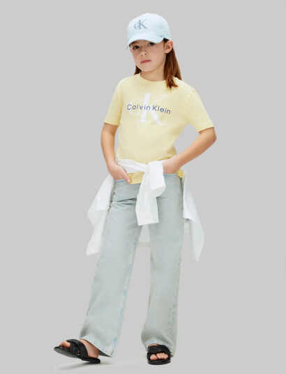 Calvin Klein Ck Mono Logo Ss T Shirt Yellow 140 Calvin Klein Ck Mono Logo Ss T Shirt Yellow 140