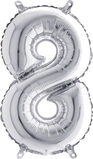 Ballongkungen Tallballong Mini Sølv Metallic Tall 8 14098S
