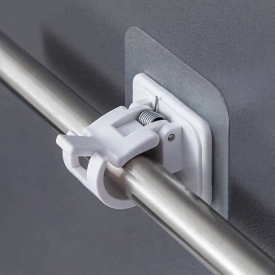 2 pakning Gardinstangholder Selvklebende Holder for Gardiner Hvit