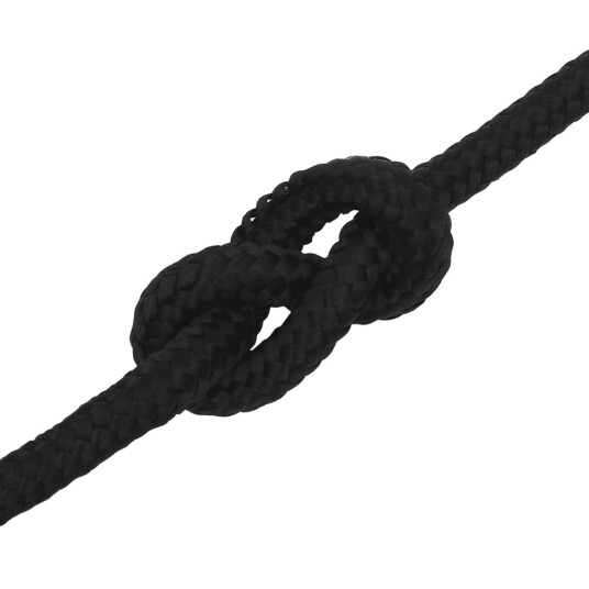 Arbeidstau svart 12 mm 100 m polyester