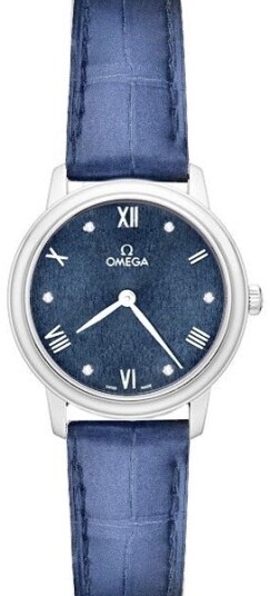 Omega Dameklokke 434.13.28.60.53.002 De Ville Prestige Blå/Lær