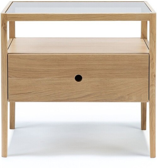 Ethnicraft - Spindle Bedside Table Oak Nattbord Tre Farget Glass/tre