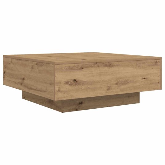 Kaffebord med LED Lys Artisan Eik 80x80x31 cm