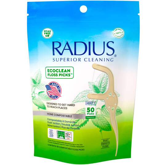 Komposterbare tanntrådsplukker RADIUS EcoClean Floss 50 pcs.