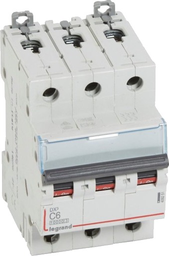Legrand DX3 MCB automatsikring C6 3P 3M 10/16kA