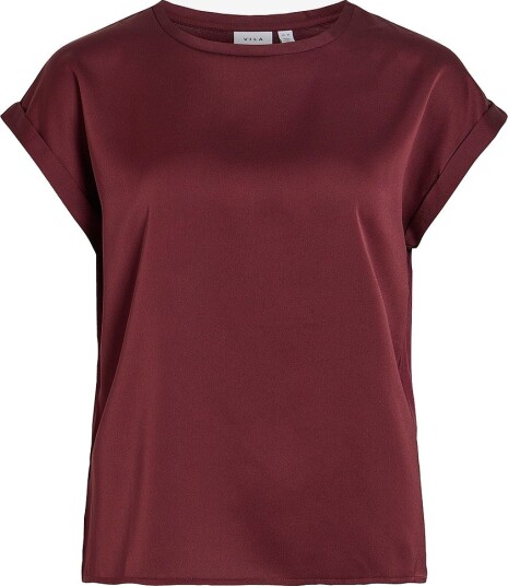 Vila Topp viEllette S/s Satin Rød