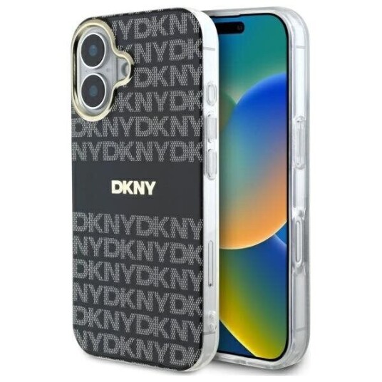 Deklas Dkny Pc/Tpu Repeat Pattern Tonal Stripe Magsafe Case For Iphone 16 Juodas Deklas Dkny Pc/Tpu Repeat Pattern Tonal Stripe Magsafe Case For Iphone 16 Juodas