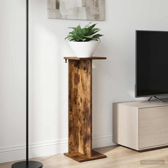 vidaXL Planteholder 2 stk. Røkt Eik 25 x 25,5 x 80,5 cm Konstruert tre