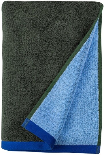 Mette Ditmer Soft badehåndkle 70x133 cm Dark olive-light blue Mette Ditmer Soft badehåndkle 70x133 cm Dark olive-light blue