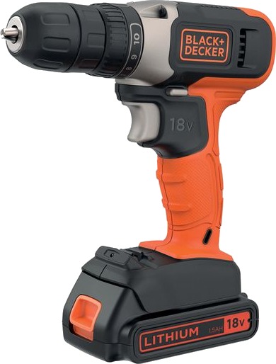 Black & Decker Drill 18v 1.5ah Li-Ion 400ma Lader
