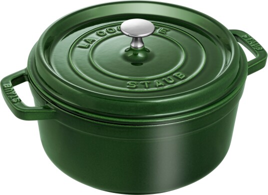 Staub Rund Gryte 24 cm 3,8 liter Basilikumgrønn 1721247-07-0 1721247-06-0