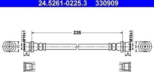 ATE 24.5261 0225.3 Bremseslange